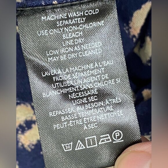 Free People Navy Blue and Cream Babydoll Top Dress With Tie Straps Size M - Picture 13 of 14